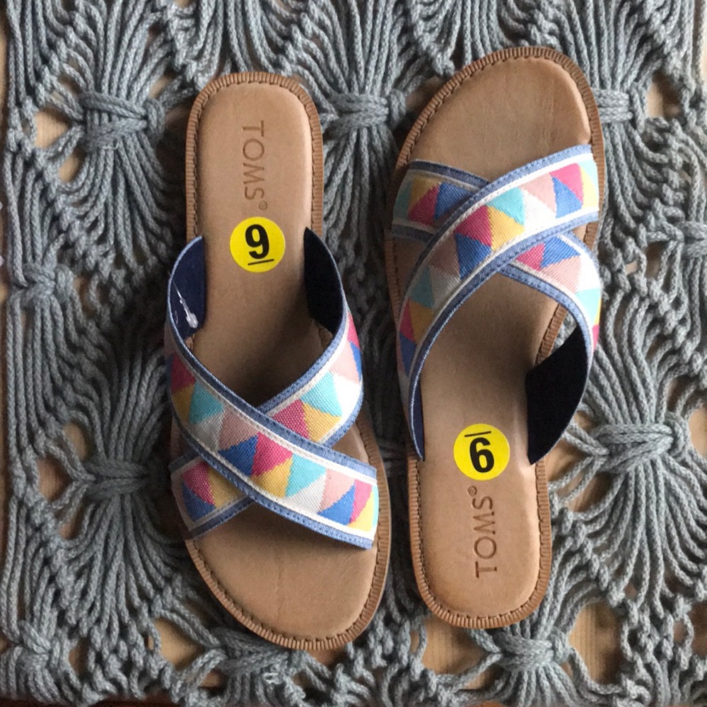 Brand new TOMS Viva Slide Multicolored Sandals